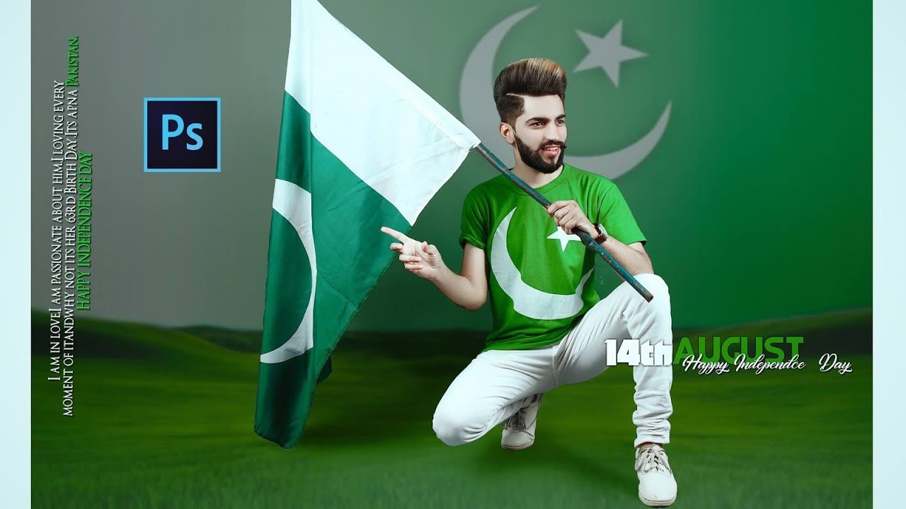14 August Photo Background Changing Tutorial in Photoshop in Urdu Hindi