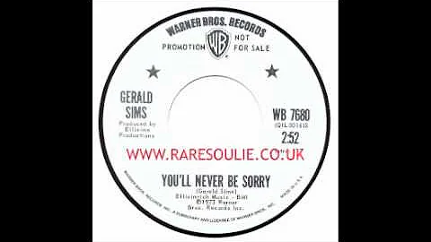 Gerald Sims - You'll Never Be Sorry - Warner Broth...