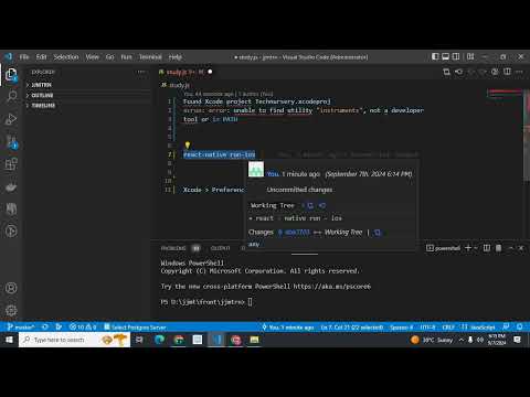 xcrun: error: unable to find utility "instruments", not a developer  tool or in PATH react native