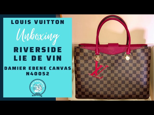 LOUIS VUITTON, Damier Ebene LV Riverside Lie De Vin Handbag