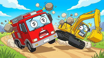 🚑 The Rescue Team Song! 🚒 Crane, Fire Truck & Ambulance Rescue Fun Nursery Rhymes for Kids