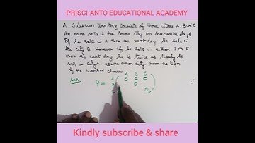 Markov chain problem/ to find the Transition Probability Matrix (TPM)///RPQT///