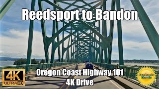 [4K] Part 3 - Hwy 101 Oregon Coast Road Trip Drive - Reedsport to North Bend to Bandon Driving Tour