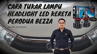 Cara Tukar Lampu Headlight LED Perodua Bezza + Night Time Driving with NOVSIGHT 80W Extremely Bright