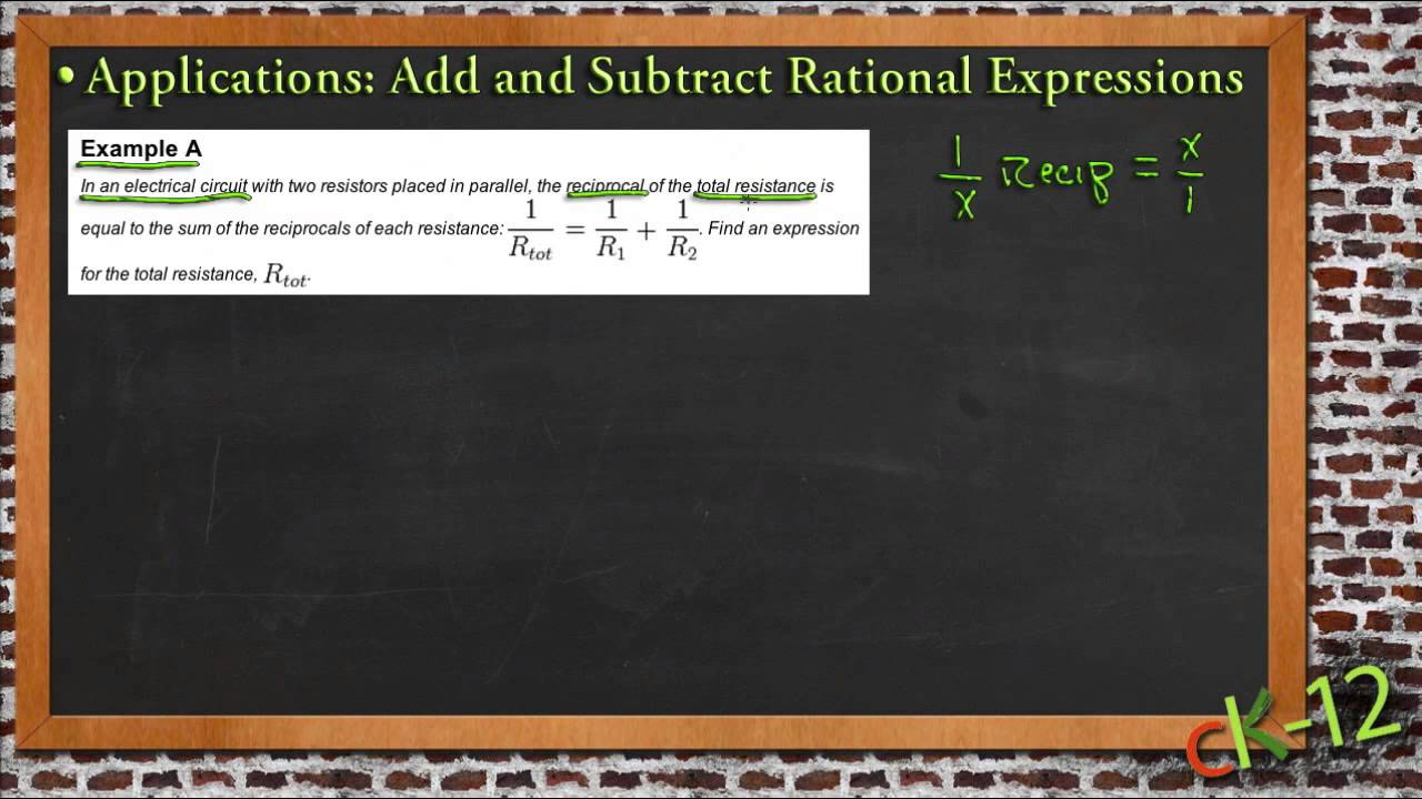 Solve Applications by Adding and Subtracting Rational Expressions: An ...