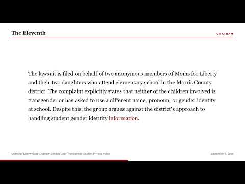 Moms for Liberty Sues Chatham Schools Over Transgender Student Privacy Policy