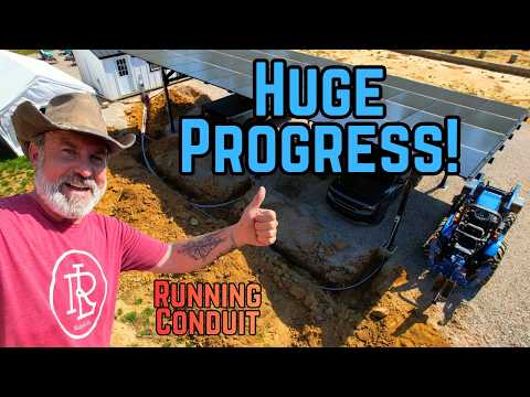 Laying Runs Of Solar PV Conduit | Off Grid Build | HUGE PROGRESS!