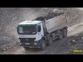 Mercedes Benz Actros dump truck - driving at the quarry