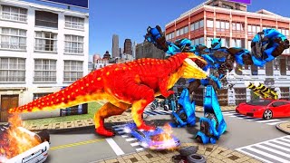 Tank Robot Car Dinosaur Transformation City Crime Android Gameplay screenshot 1