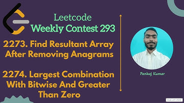 LeetCode Weekly contest 293 || A  2273|| B 2274 || Solution in hindi || Leetcode