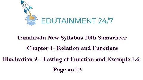TN Samacheer 10th std Maths syllabus|Relation and Function|Example 1.6 solution|Eg 1.6|Session 30