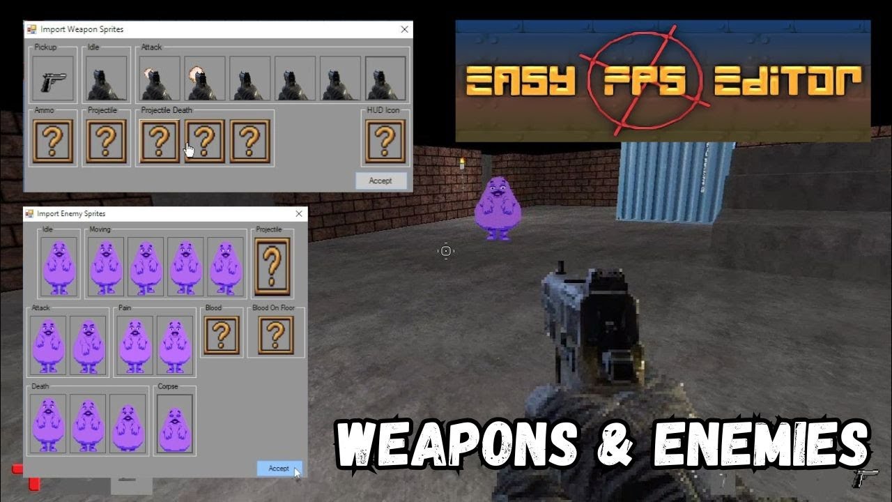 How To Add Weapons & Enemies | Easy FPS Editor Tutorial - YouTube
