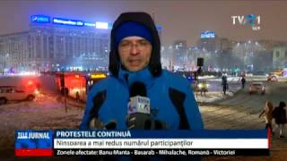 O transmisiune din Piata Victoriei în a noua zi de proteste.