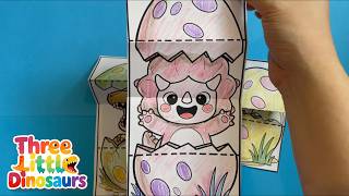 Peek-a-Boo Triceratops Egg Craft Easy Printable Dinosaur Craft for Kids