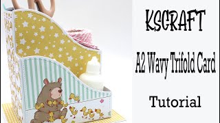 KSCRAFT Wavy Trifold Card Tutorial/Pencil Holder