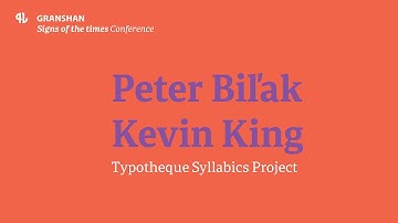 Typotheque Syllabics Project - Peter Biľak & Kevin King