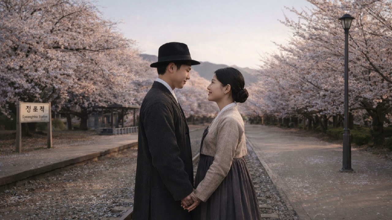 경화역 벚꽃 아래  | Traditional Korean trot| Original AI Music