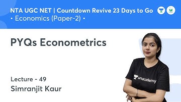 PYQs Econometrics | Economics | NTA UGC NET JRF 2021 | by Simranjit Kaur