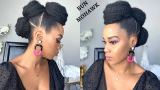 Easy Protective Style: Faux Bun Mohawk On 4C Natural Hair/ Tupo1