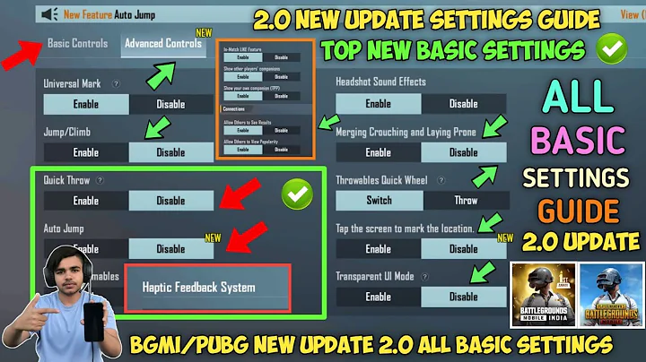 BGMI/PUBG Basic Settings New 2.0 Update | 2.0 Update New Basic Settings | BGMI/PUBG New Settings 2.0