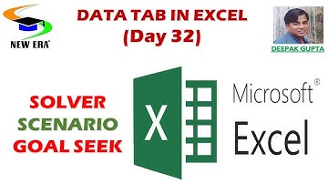 Excel by Deepak Gupta Day-32|| Solver|| Goal Seek|| Scenario||