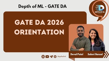Orientation Session | GATE DA 2026 | Depth of ML