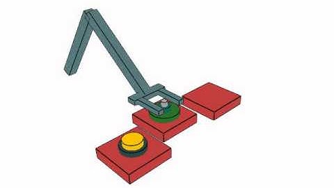 Animation of a manipulator moving 5 blocks Tower of Hanoi