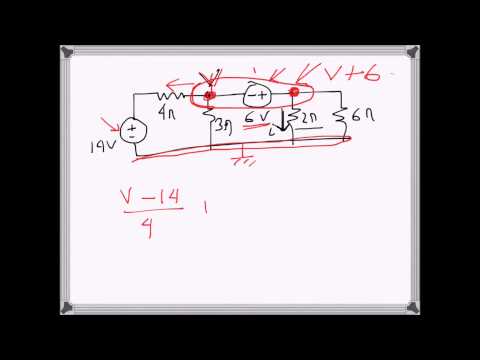 Electrical Engg: CKT solving using node voltage method (problem example)