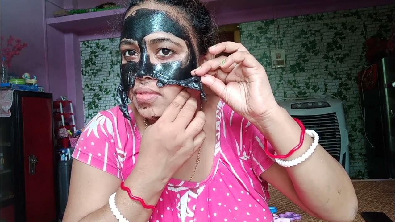 how-to-apply-charcoal-mask-cream-charcoal-peel-off-mask-youtube
