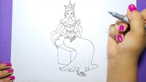 HƯỚNG DẪN VẼ CÔNG CHÚA VÁY ĐỎ XINH ĐẸP | ONG MẬT MỸ THUẬT #18