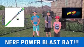 Trying Out The Nerf Power Blast Baseball Bat!!!