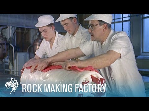 "London Rock" Making Candy Factory (1957) British Pathé