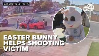 Easter Bunny-costumed bystander helps wounded person after shooting