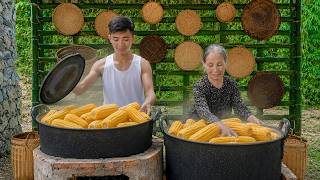 Bountiful Corn Harvest. Grandma Surprised as Dương Boils Corn to Sell | Self-Sufficient Life screenshot 5