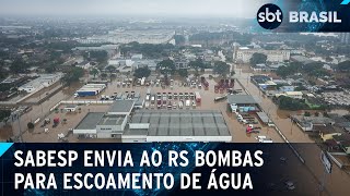 Bombas de escoamento enviadas para RS são instaladas em Canoas -  SBT Brasil (18/05/24)