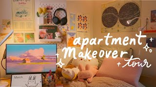 my cozy college apartment 🧸🤍 makeover + tour