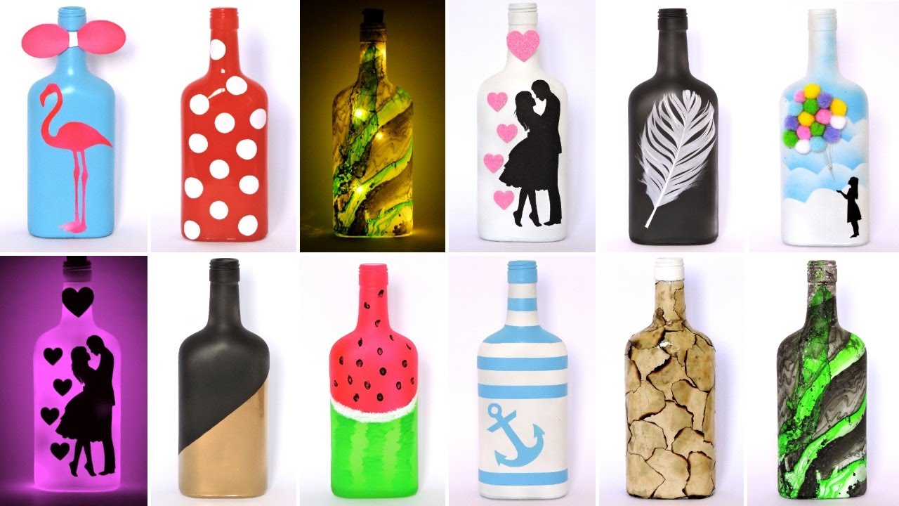 Креативные идеи со стеклянными бутылками