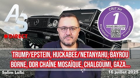 Actu Scalpel 16 juil 25 : Epstein, Huckabee/Netanyahu, Bayrou, Borne, DDR Mosaïque, Chalgou, Gaza