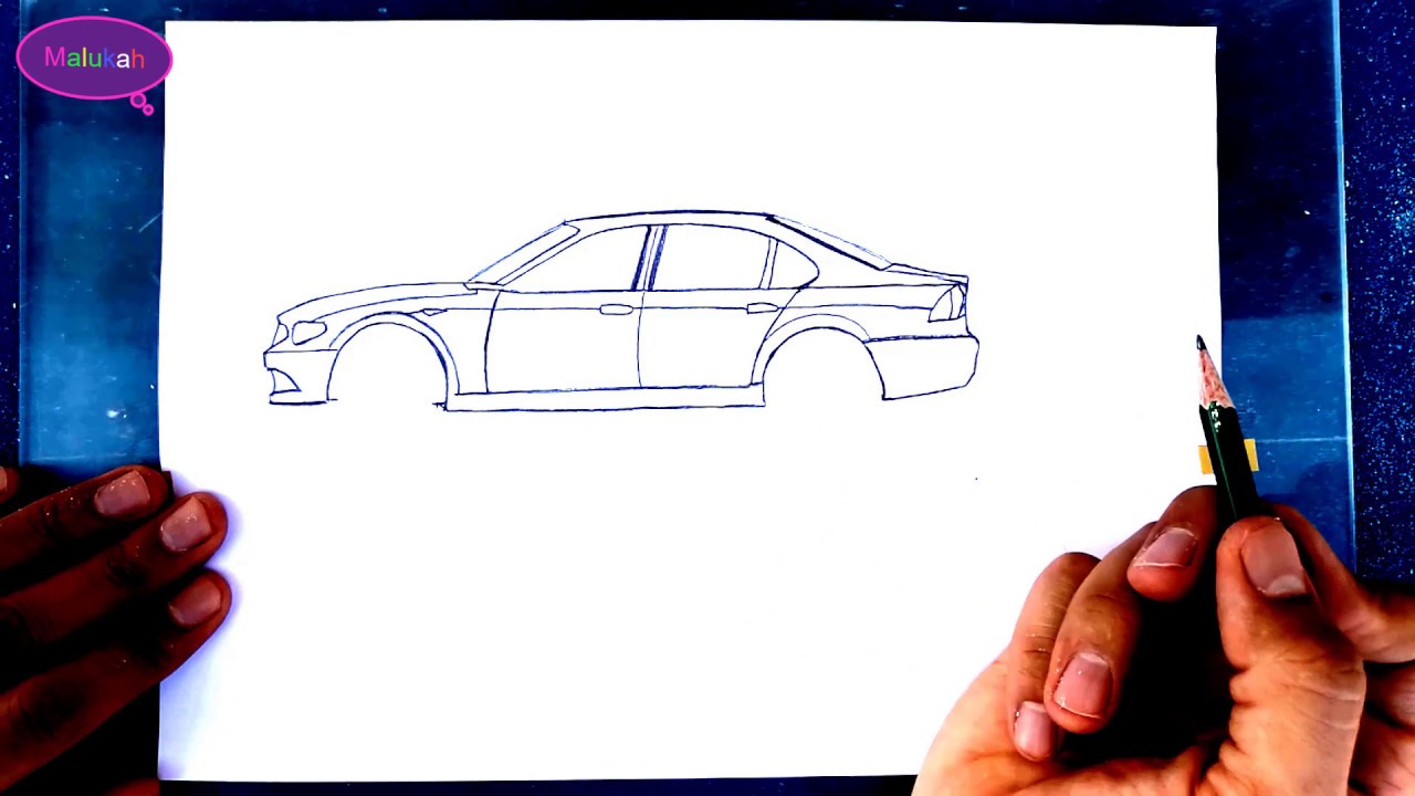 تعلم رسم سيارة بخطوات بسيطة !! Learn to draw a car in simple steps
