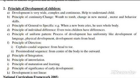 principle of the development of children CTET paper 2