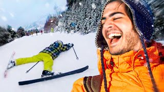 CAIDAS ESQUIANDO DE FFAKA | PAPADA ARMY ESQUI | ElmilloR