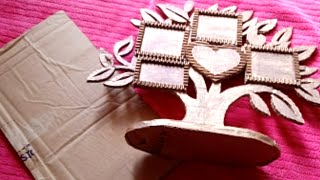 How to make photo frame with cardboard / photo frame making at home screenshot 5