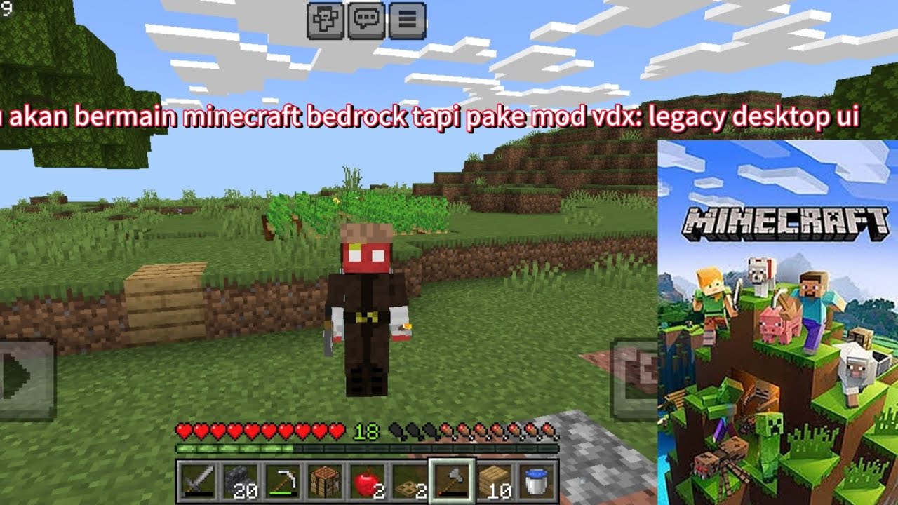 Kali ini aku akan bermain minecraft part 4 : tapi pake mod vdx: legacy desktop ui ketutup tulisannya