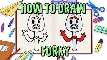 How To Draw Forky Cute | Toy Story 4 | Teach Kids to Draw | Cartoon Drawings | Cute Drawings