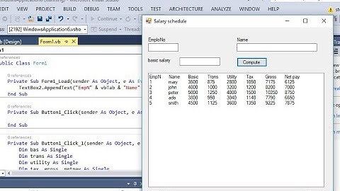 salary schedule in vb.net