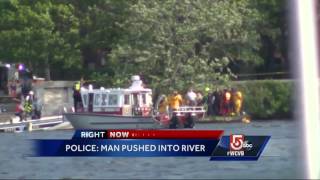 Man pulled from Charles River was pushed into the water, police say