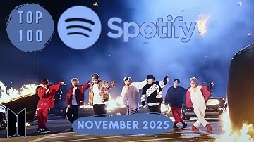 [TOP 100] MOST STREAMED BTS SONGS ON SPOTIFY | November 2025