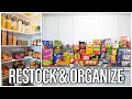MAJOR RESTOCK AND ORGANIZE WITH ME | PANTRY & FRIDGE ORGANIZATION | CLEANING MOTIVATION