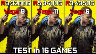 Ryzen 3 3200G vs Ryzen 5 3400G vs Ryzen 3 PRO 4350G - Test 16 Games