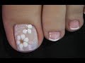 DISEÑO DE UÑAS FLORES EN ALTO RELIEVE Y FRANCES - FLOWERS NAIL ART - FRENCH NAIL ART - NLC